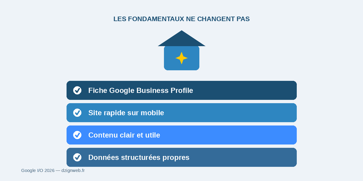 Les fondamentaux du SEO confirmés par Google après I/O 2026 pour les artisans