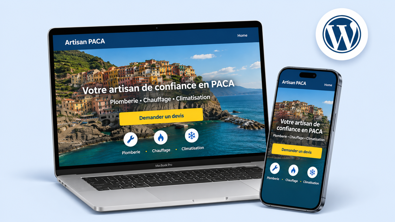 Site WordPress responsive pour artisan PACA, optimisé Google et IA — DZIGNWEB